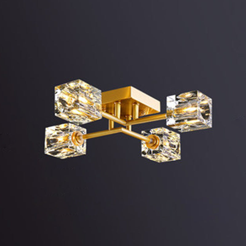 Carré près de l'éclairage du plafond luminaire en cristal moderne