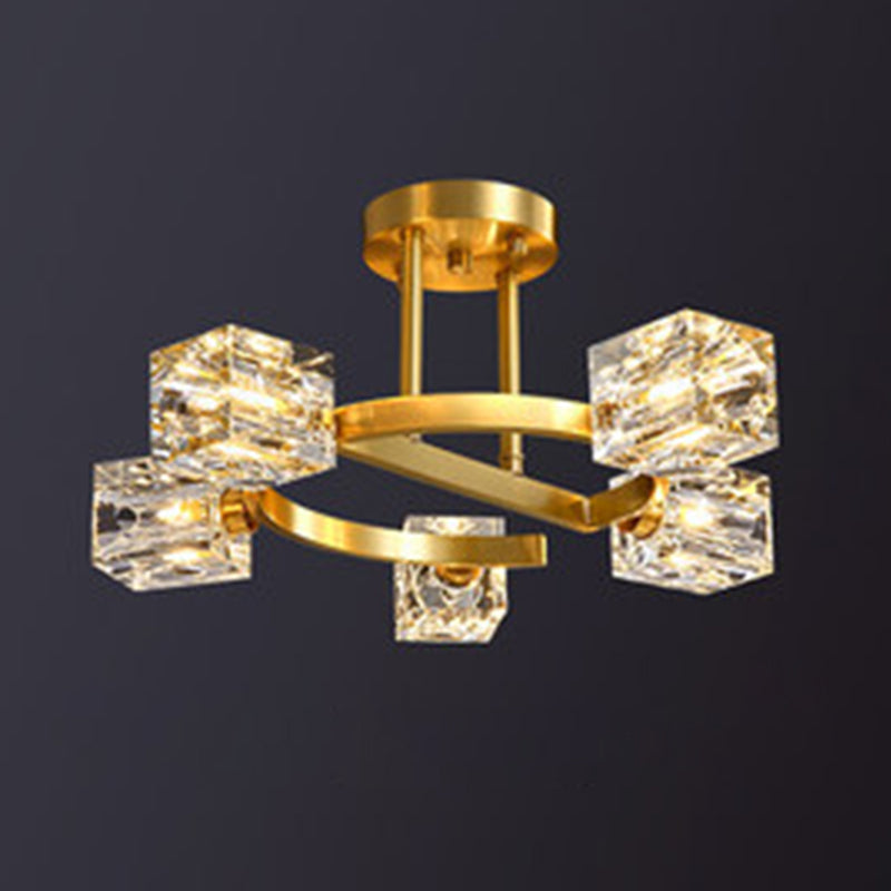 Carré près de l'éclairage du plafond luminaire en cristal moderne