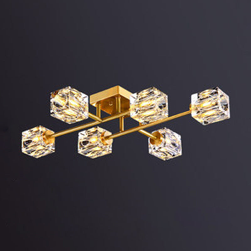 Carré près de l'éclairage du plafond luminaire en cristal moderne