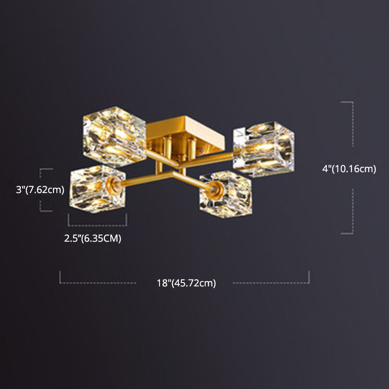 Carré près de l'éclairage du plafond luminaire en cristal moderne