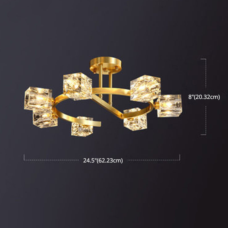 Carré près de l'éclairage du plafond luminaire en cristal moderne