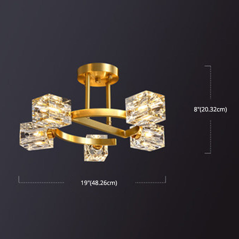 Carré près de l'éclairage du plafond luminaire en cristal moderne