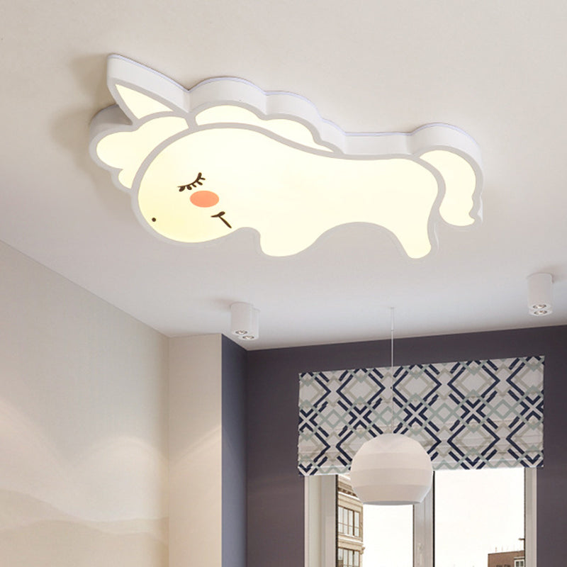 Animal Flush Mount Ceiling Light Cartoon Acrylic Ceiling Mount Light Fixture for Children Bedroom