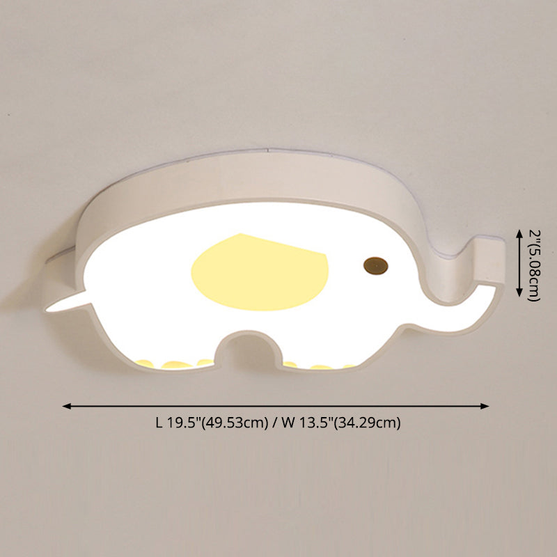 Animal Flush Mount Ceiling Light Cartoon Acrylic Ceiling Mount Light Fixture for Children Bedroom
