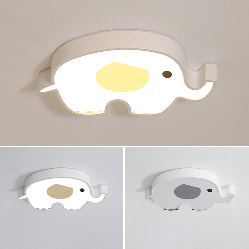 Animal Flush Mount Ceiling Light Cartoon Acrylic Ceiling Mount Light Fixture for Children Bedroom
