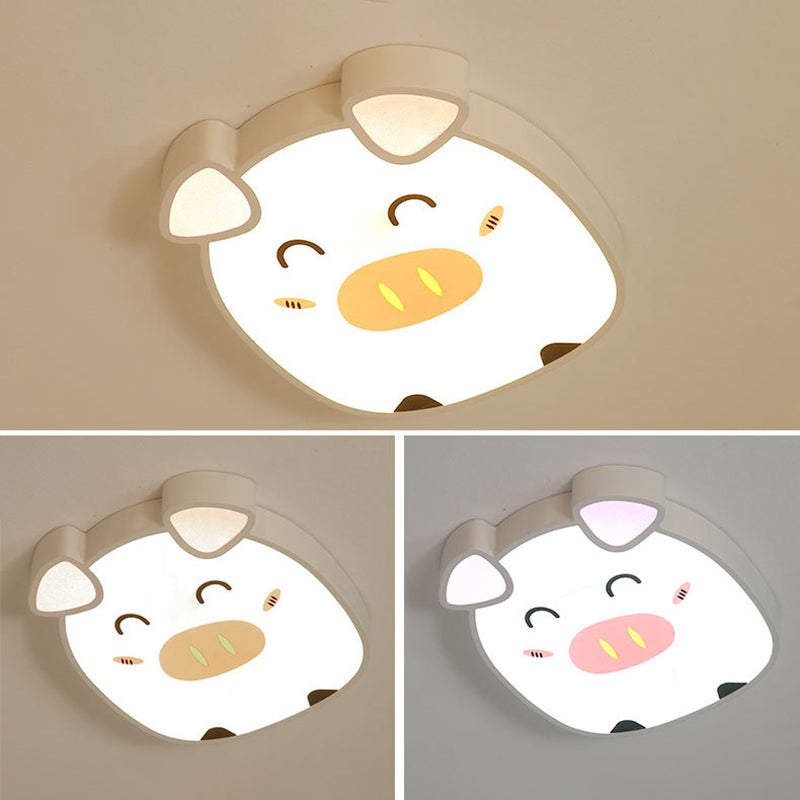 Animal Flush Mount Ceiling Light Cartoon Acrylic Ceiling Mount Light Fixture for Children Bedroom