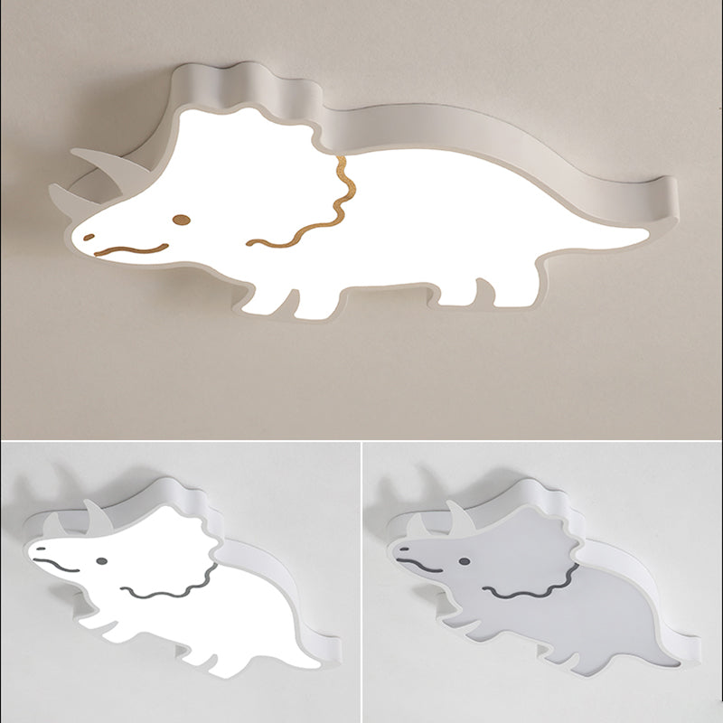 Iluminación de montaje empotrado de dinosaurio, 1 luz acrílica para niños, lámparas de techo empotradas para dormitorio de niños