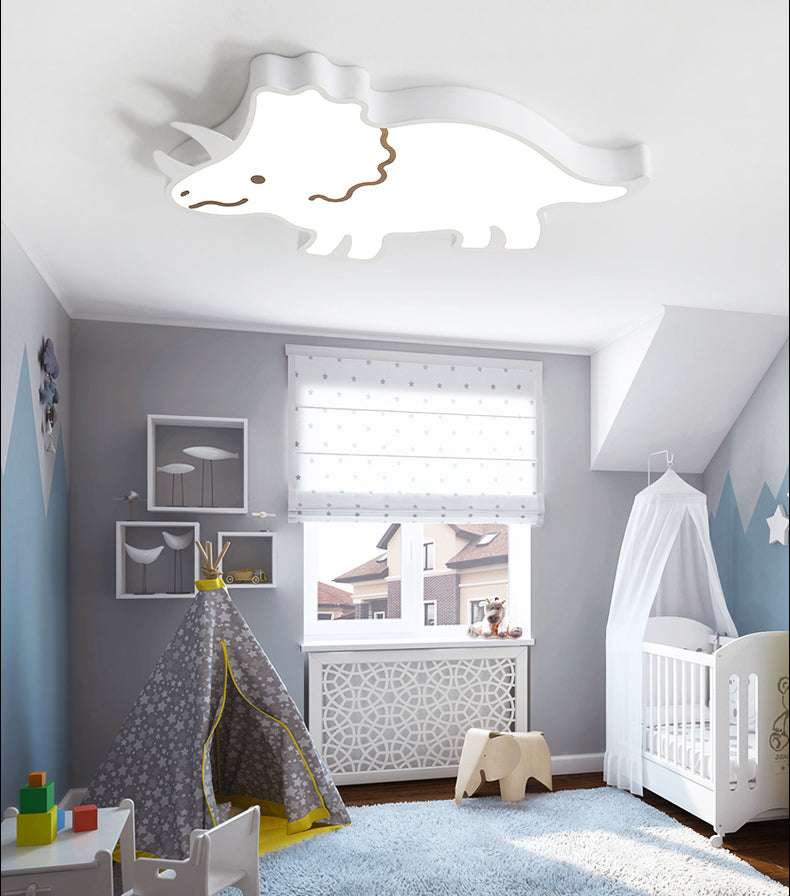 Éclairage encastré dinosaure 1 lumière acrylique enfants plafonniers encastrés pour chambre d'enfants