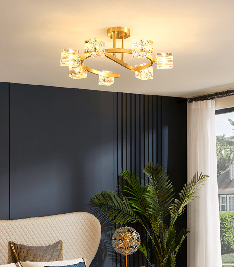 Carré près de l'éclairage du plafond luminaire en cristal moderne