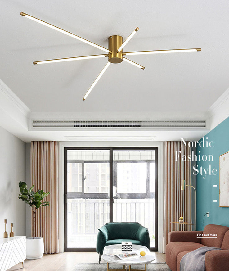 Lámpara de techo LED de estilo moderno, sombra acrílica, tira larga, línea minimalista, luz para sala de estar