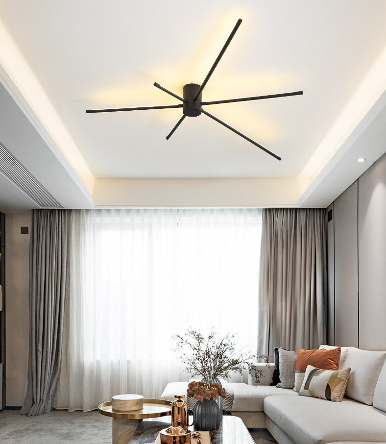 Lámpara de techo LED de estilo moderno, sombra acrílica, tira larga, línea minimalista, luz para sala de estar