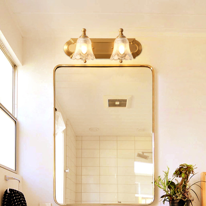 2/3-licht metalen ijdelheid wandlicht traditionele koperen bloem badkamer wand gemonteerde verlichting