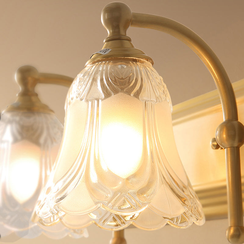 2/3-licht metalen ijdelheid wandlicht traditionele koperen bloem badkamer wand gemonteerde verlichting