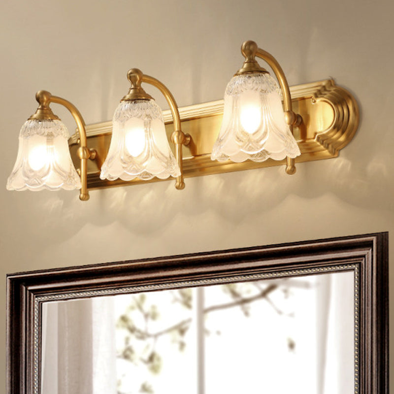 2/3-licht metalen ijdelheid wandlicht traditionele koperen bloem badkamer wand gemonteerde verlichting