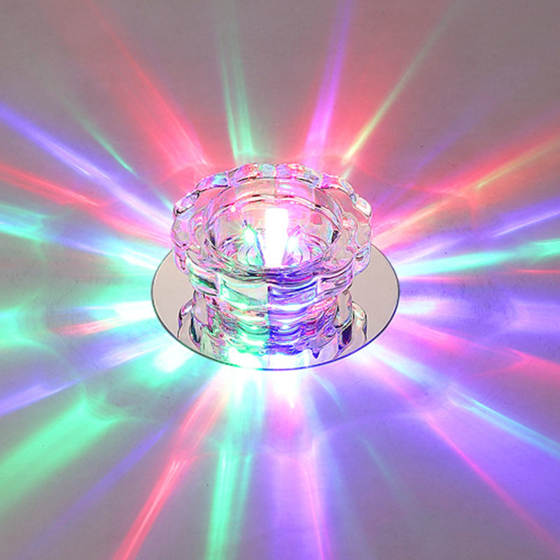 Mini Crystal Ceiling Downlight Simplicity Stainless Steel LED Flush Mount Recessed Lighting