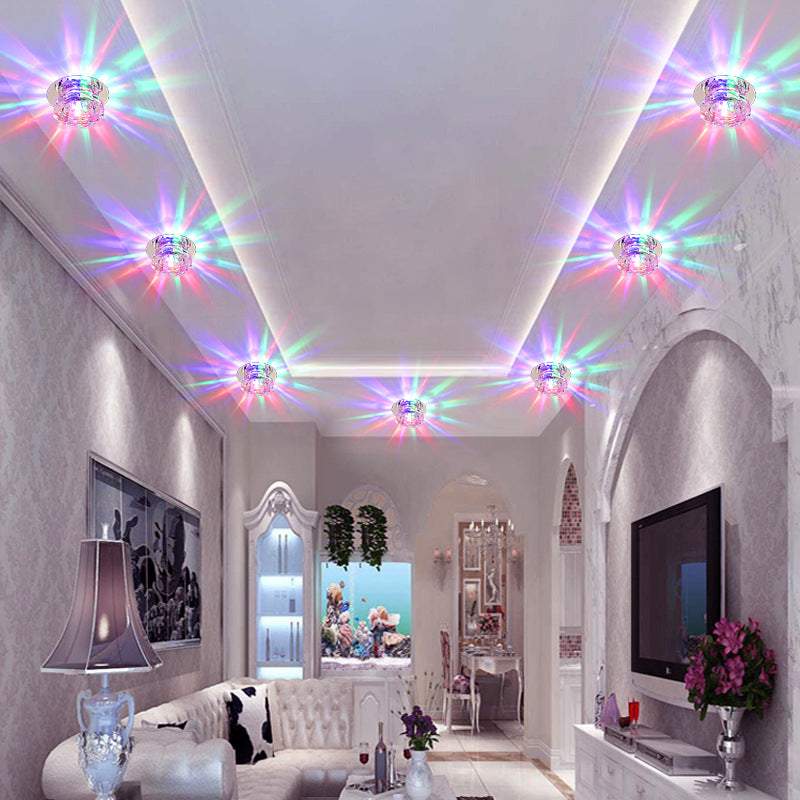 Mini Crystal Ceiling Downlight Simplicity Stainless Steel LED Flush Mount Recessed Lighting