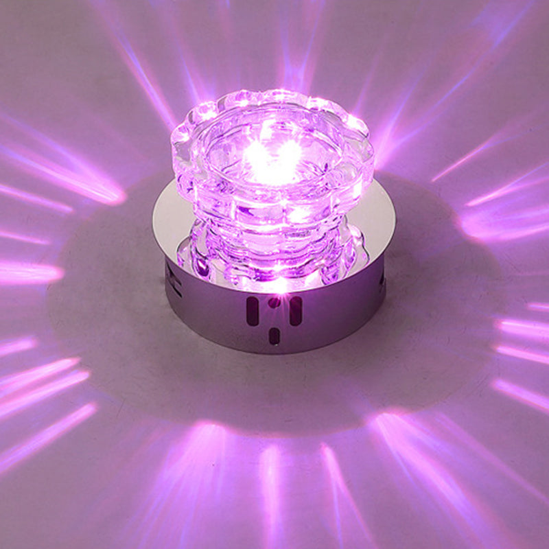 Mini plafonnier en cristal Downlight simplicité en acier inoxydable LED encastré éclairage