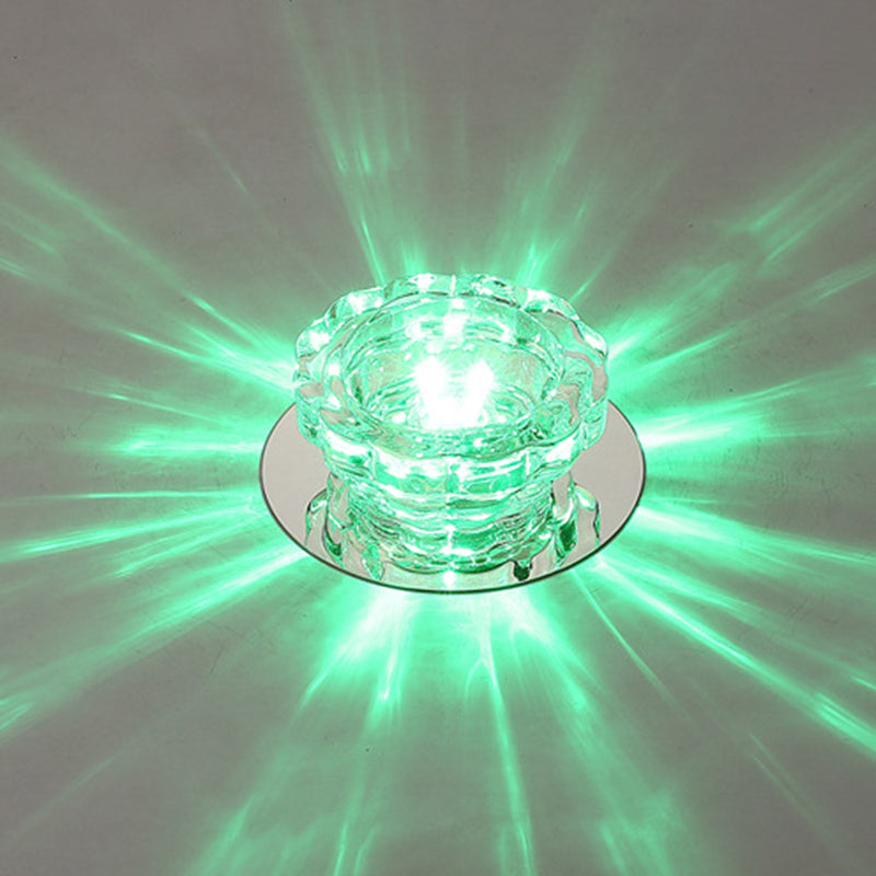 Mini plafonnier en cristal Downlight simplicité en acier inoxydable LED encastré éclairage