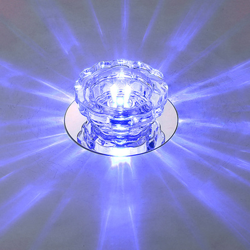 Mini Crystal Ceiling Downlight Simplicity Stainless Steel LED Flush Mount Recessed Lighting