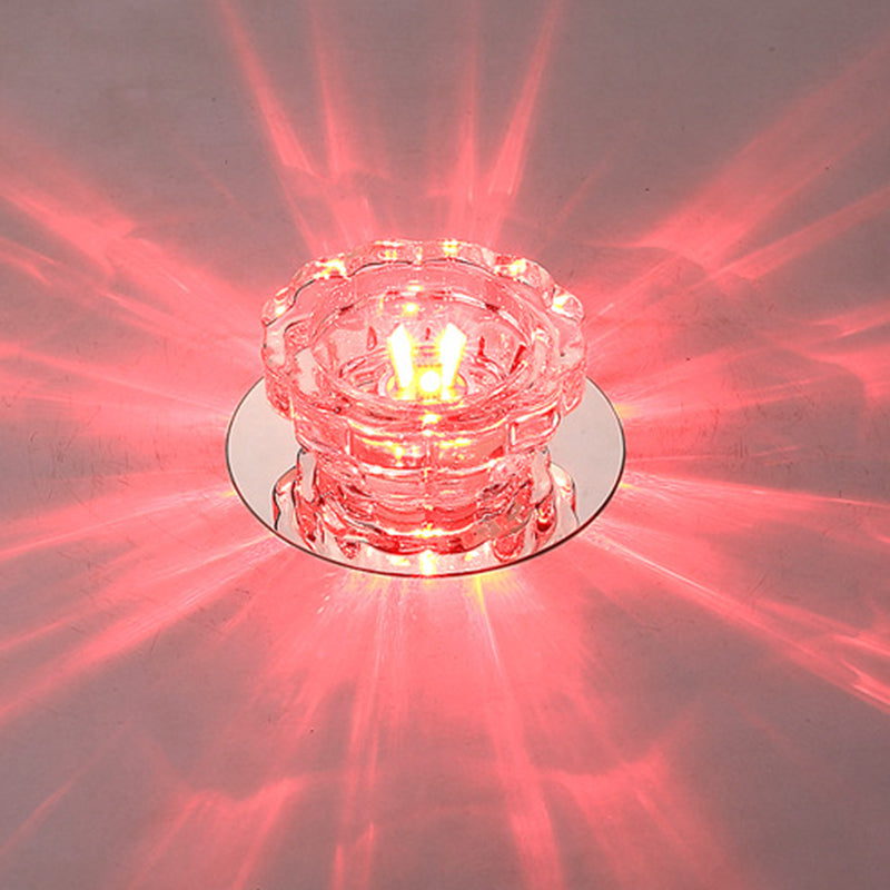 Mini plafonnier en cristal Downlight simplicité en acier inoxydable LED encastré éclairage