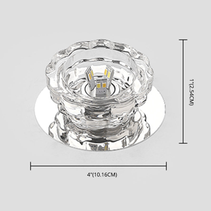 Mini plafonnier en cristal Downlight simplicité en acier inoxydable LED encastré éclairage