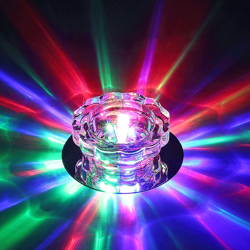 Mini plafonnier en cristal Downlight simplicité en acier inoxydable LED encastré éclairage