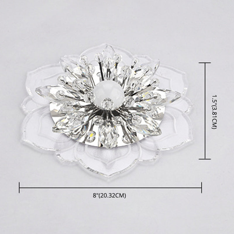 Modern Flower Ceiling Mount Light Fixture Crystal Ceiling Lights