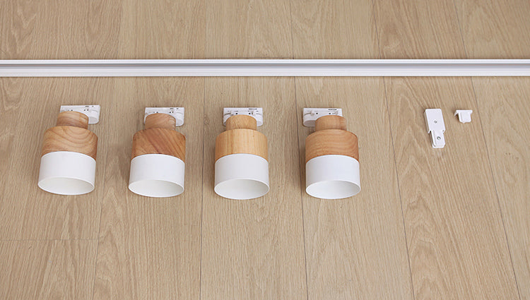 Iluminación LED sobre riel de estilo japonés, luz semiempotrada cilíndrica de madera maciza para el hogar, sala de estar y tienda de ropa, tienda comercial