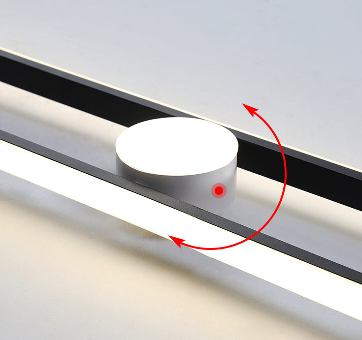 Lámpara de techo LED de aluminio nórdico, foco empotrado oblongo, color blanco y negro, para pasillo