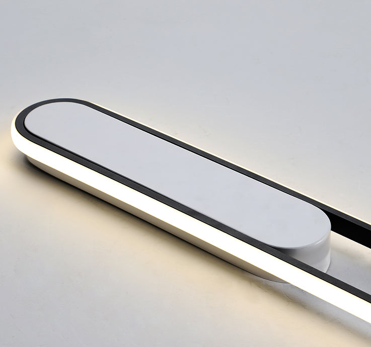 Lámpara de techo LED de aluminio nórdico, foco empotrado oblongo, color blanco y negro, para pasillo