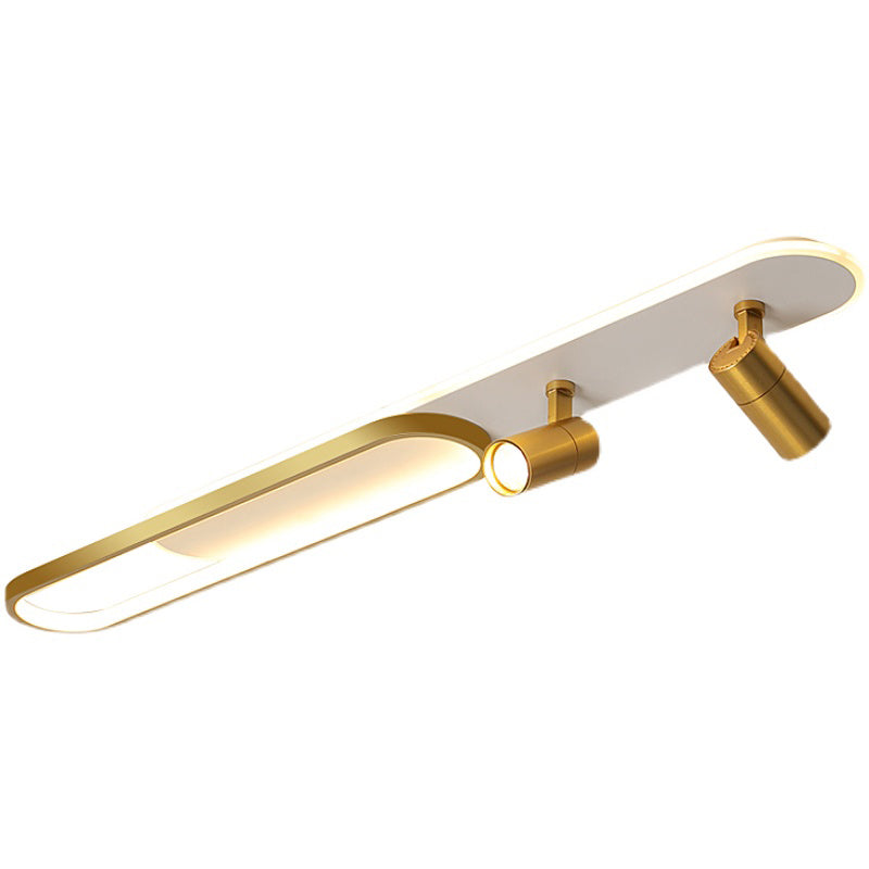 Lámpara de techo de metal de estilo conciso y moderno con montaje semi empotrado LED acrílico oblongo para pasillo