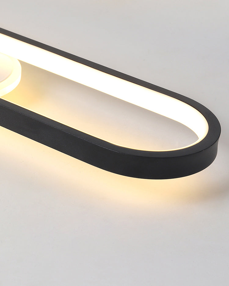Lámpara de techo de metal de estilo conciso y moderno con montaje semi empotrado LED acrílico oblongo para pasillo
