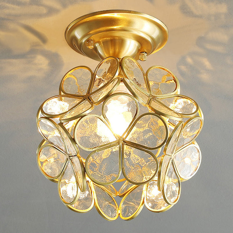 Ceiling Mounted Fixture Minimalist Style Shaded Glass Close to Ceiling Lighting Fixture