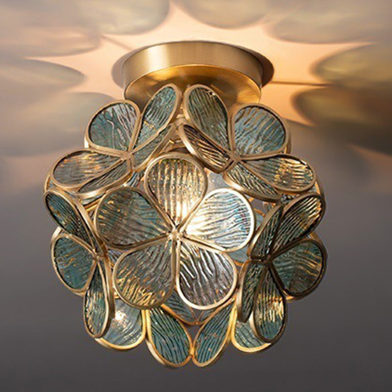 Ceiling Mounted Fixture Minimalist Style Shaded Glass Close to Ceiling Lighting Fixture