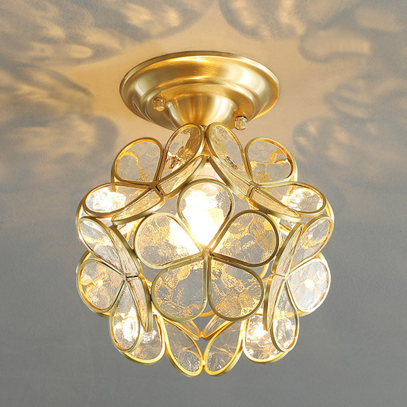Ceiling Mounted Fixture Minimalist Style Shaded Glass Close to Ceiling Lighting Fixture