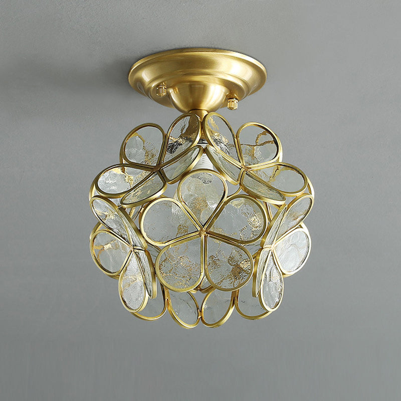 Ceiling Mounted Fixture Minimalist Style Shaded Glass Close to Ceiling Lighting Fixture