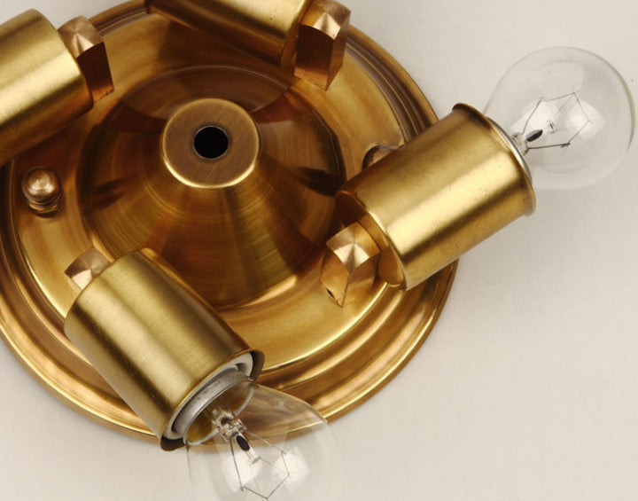 Traditionelle, schattierte, schattierte Flush-Montage-Leuchte Glas Flush Deckenleuchte in Brass