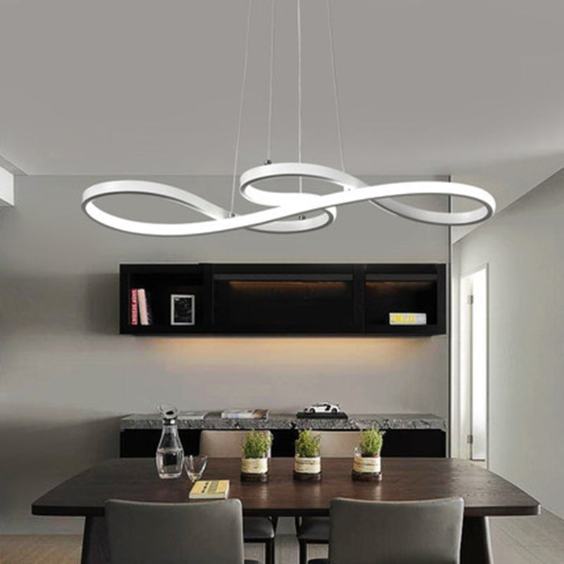 Modern Simplicity Spiral Chandelier Lamp Aluminum Hanging Pendant Lights for Restaurant