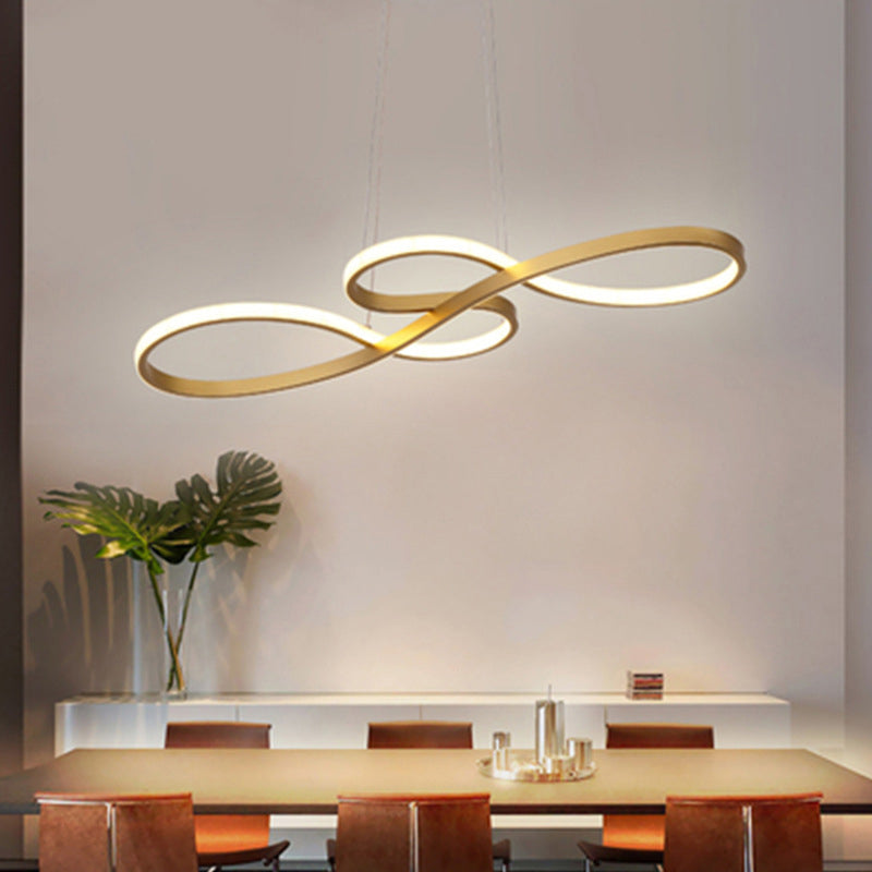 Modern Simplicity Spiral Chandelier Lamp Aluminum Hanging Pendant Lights for Restaurant