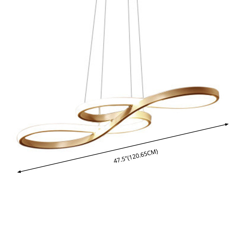 Modern Simplicity Spiral Chandelier Lamp Aluminum Hanging Pendant Lights for Restaurant