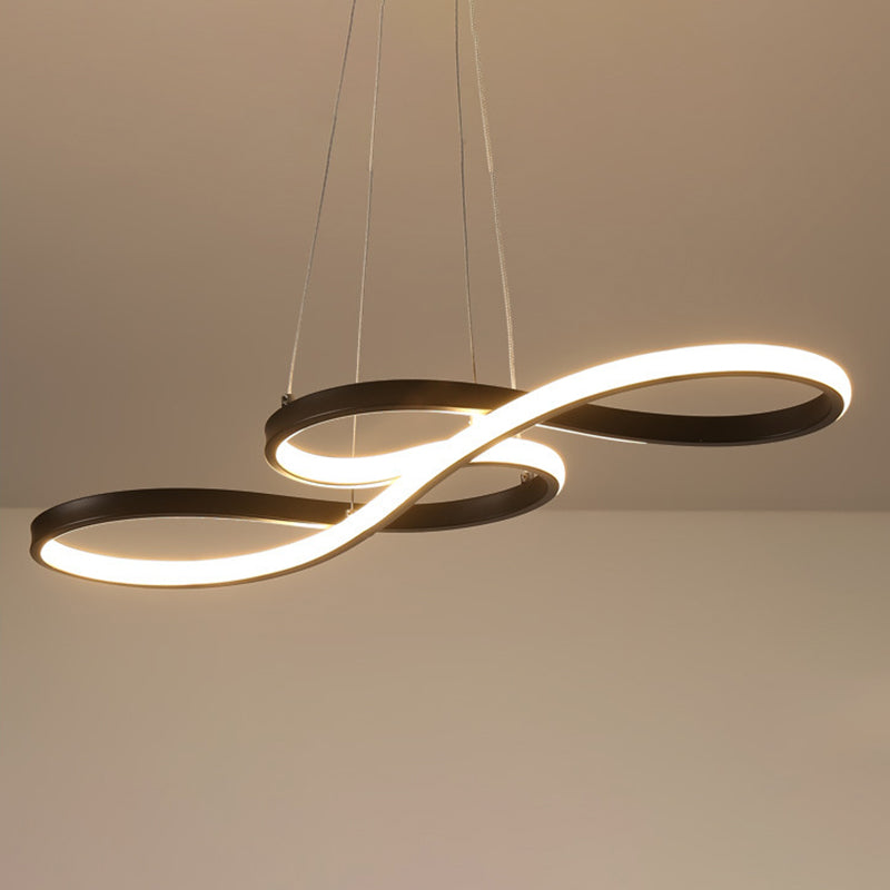 Modern Simplicity Spiral Chandelier Lamp Aluminum Hanging Pendant Lights for Restaurant