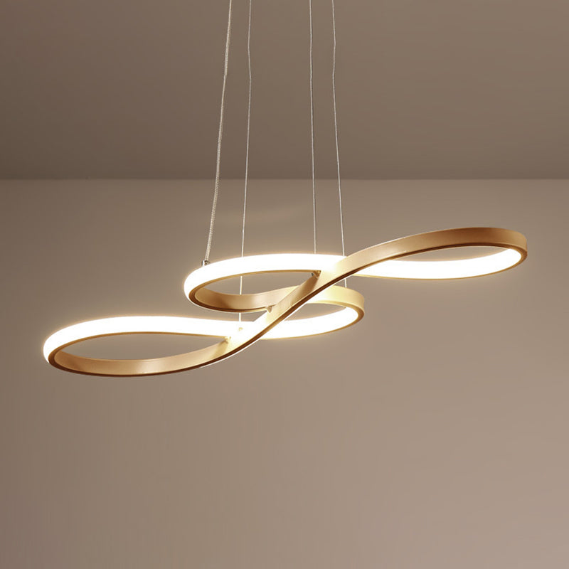 Modern Simplicity Spiral Chandelier Lamp Aluminum Hanging Pendant Lights for Restaurant