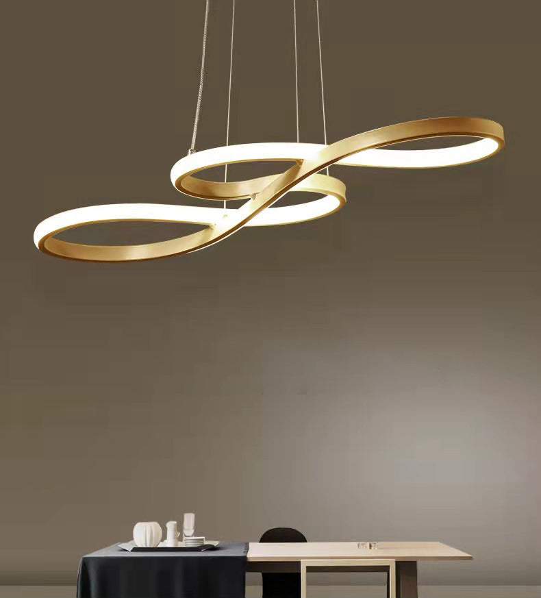 Modern Simplicity Spiral Chandelier Lamp Aluminum Hanging Pendant Lights for Restaurant