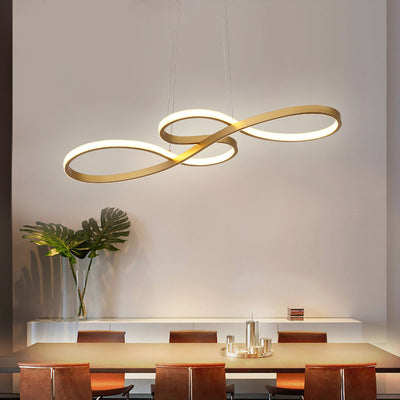 Modern Simplicity Spiral Chandelier Lamp Aluminum Hanging Pendant Lights for Restaurant