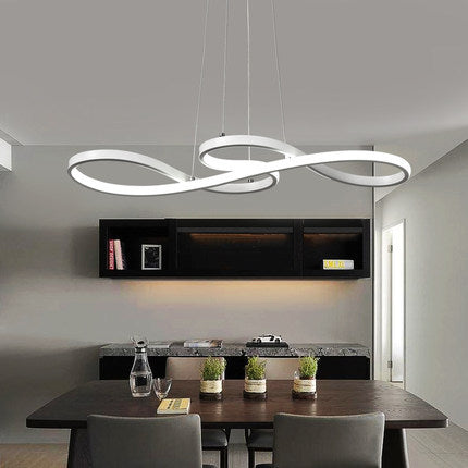 Modern Simplicity Spiral Chandelier Lamp Aluminum Hanging Pendant Lights for Restaurant