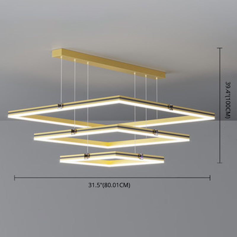 Luz de colgante de techo de múltiples capas de múltiples lámparas acrílicas modernas