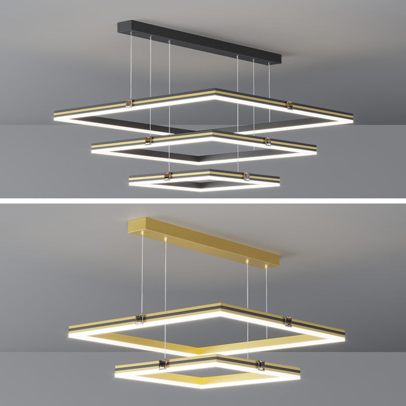 Luz de colgante de techo de múltiples capas de múltiples lámparas acrílicas modernas