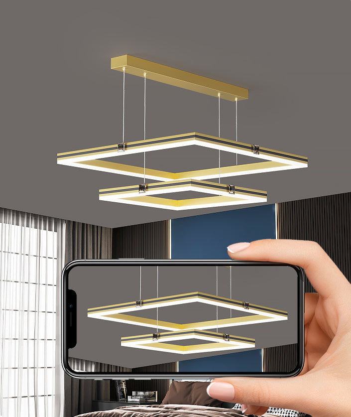 Luz de colgante de techo de múltiples capas de múltiples lámparas acrílicas modernas