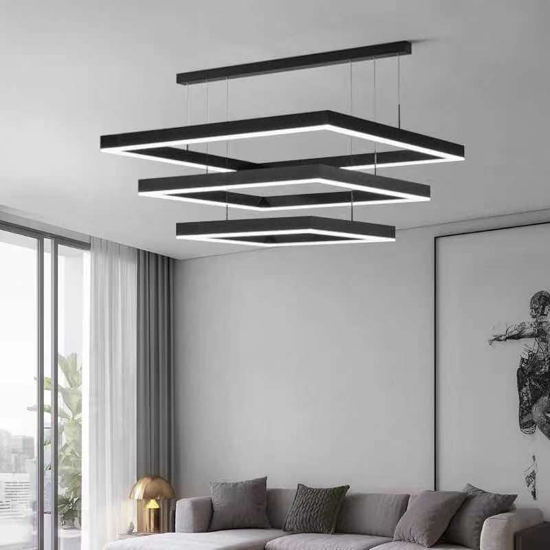 Luz de luz colgante cuadrada luces colgantes de metal modernas