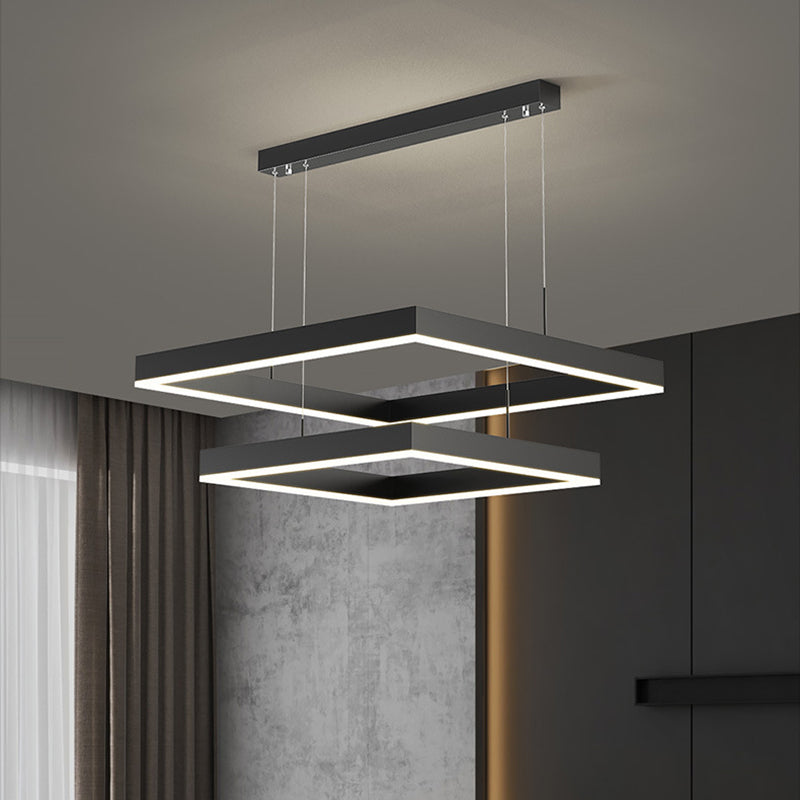 Luz de luz colgante cuadrada luces colgantes de metal modernas